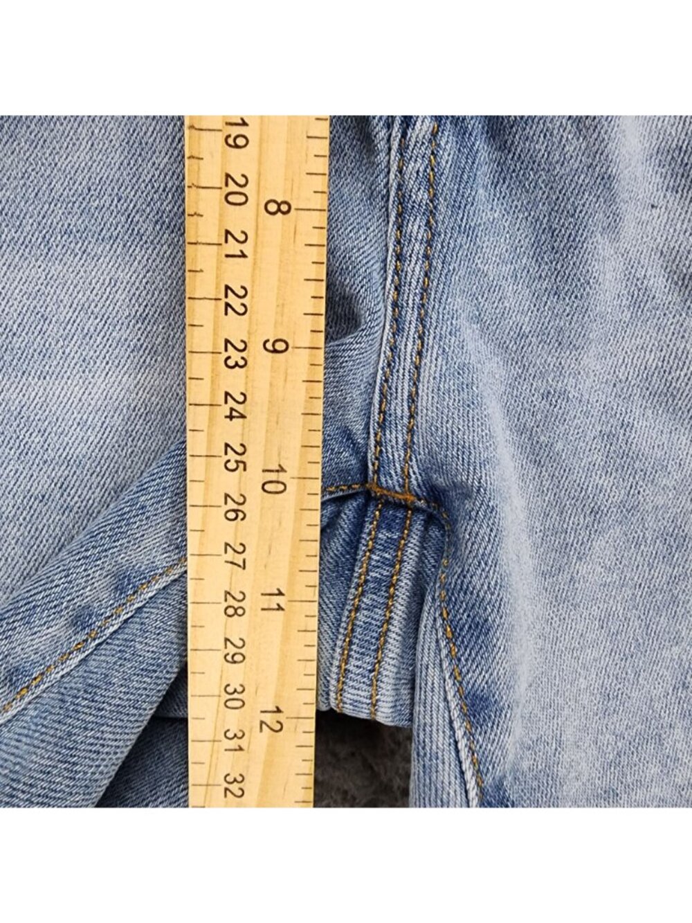 Lauren Conrad Shorts Womens 2 Petite Blue Stretch Denim Button Fly Cutoff - Picture 4 of 12